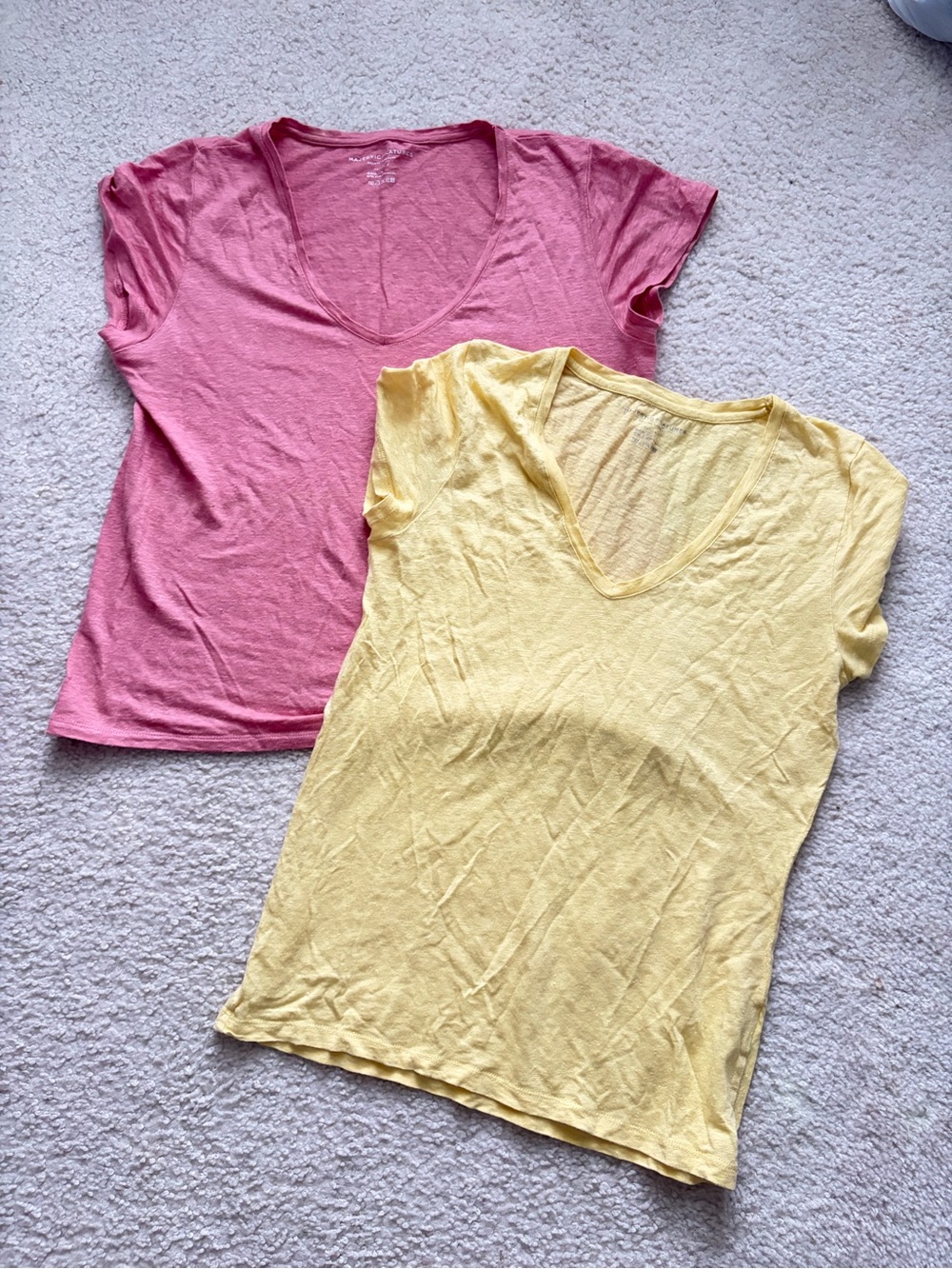 Women’s Lightweight V-Neck Tee - Pink & Yellow